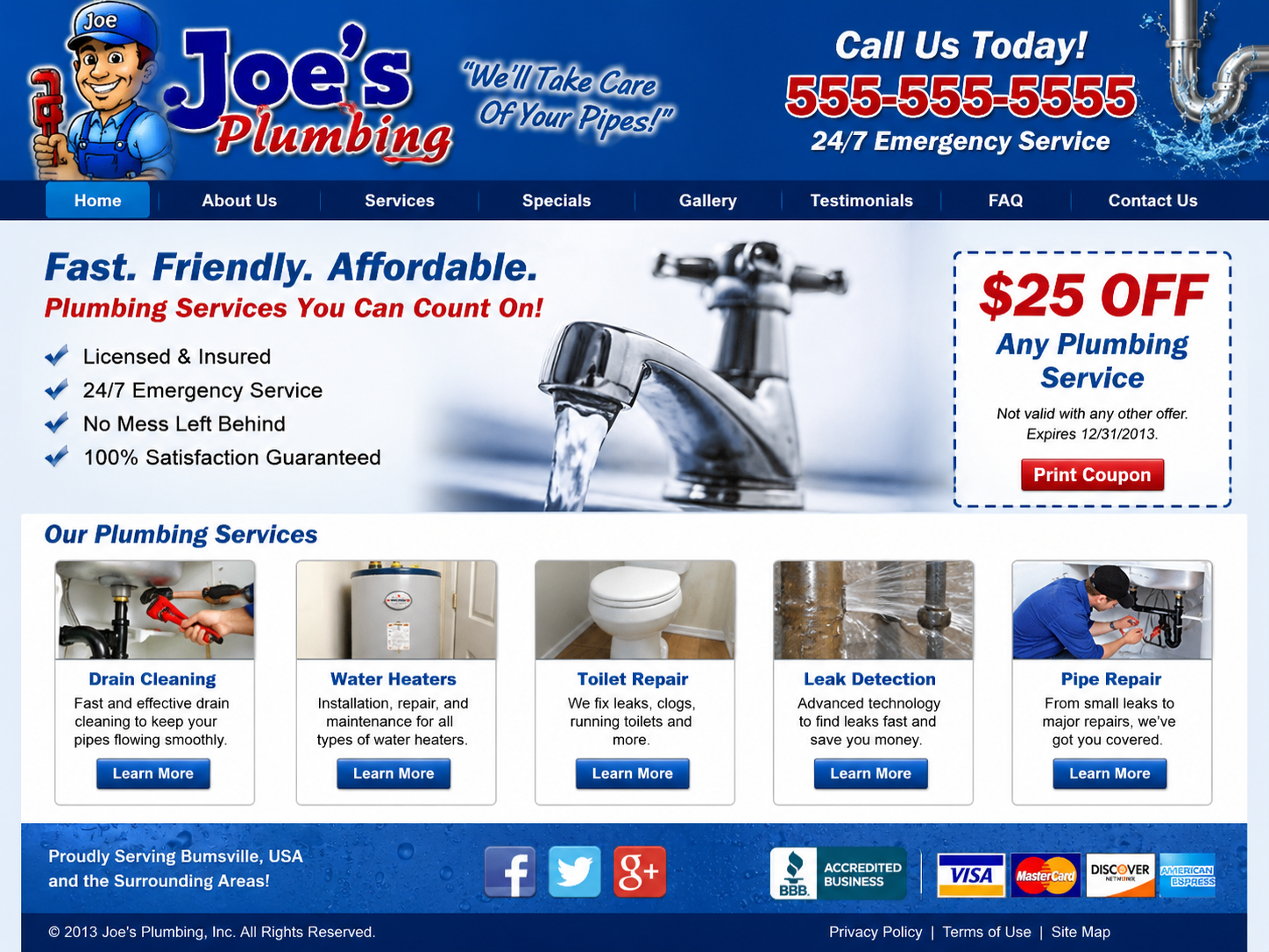 Before: outdated website